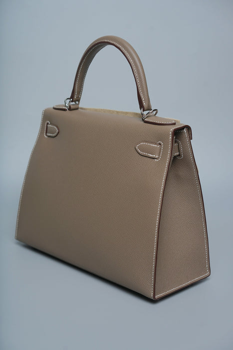 Hermes Kelly 28 Sellier in Etoupe Phw