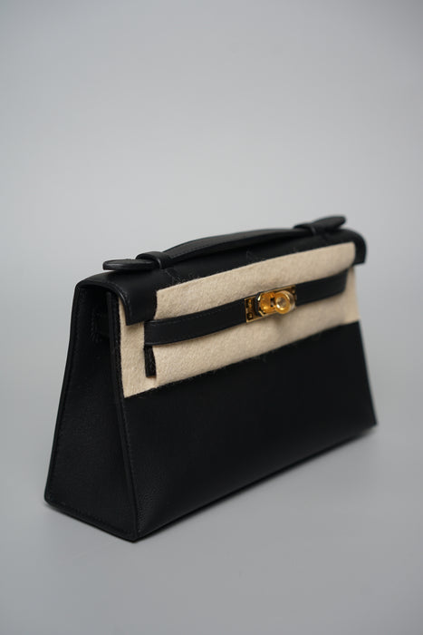 Hermes Kelly Pochette in Noir Ghw (Brand New)