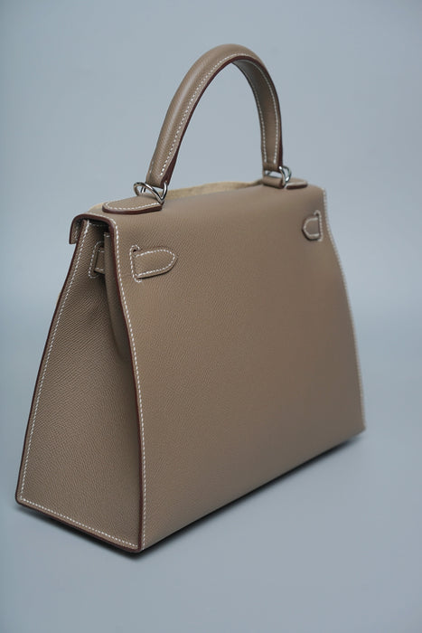 Hermes Kelly 28 Sellier in Etoupe Phw