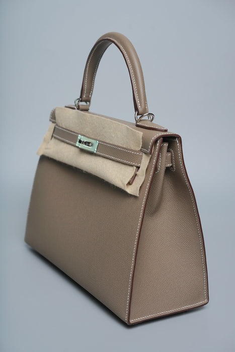 Hermes Kelly 28 Sellier in Etoupe Phw