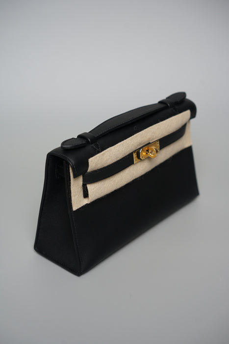 Hermes Kelly Pochette in Noir Ghw (Brand New)