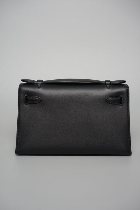 Hermes Kelly Pochette in Noir Ghw (Brand New)