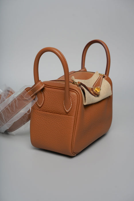 Hermes Mini Lindy II in Gold Ghw (Brand New)