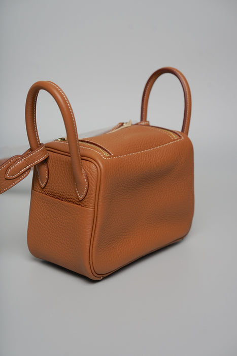 Hermes Mini Lindy II in Gold Ghw (Brand New)