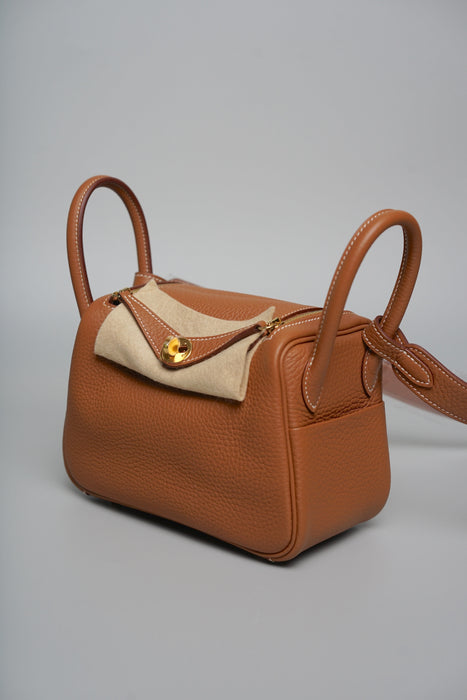Hermes Mini Lindy II in Gold Ghw (Brand New)