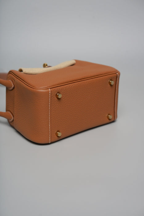 Hermes Mini Lindy II in Gold Ghw (Brand New)