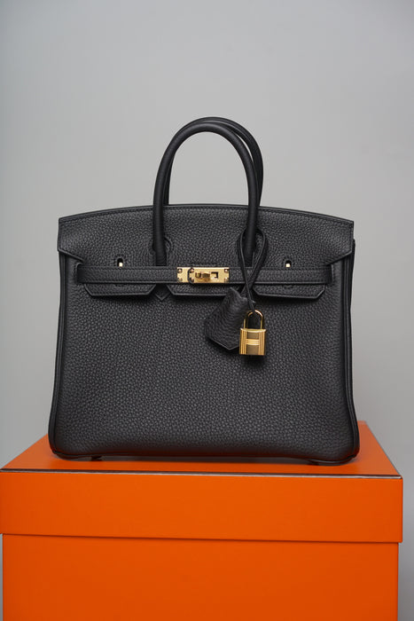 Hermes Birkin 25 in Noir Togo Ghw (Brand New)
