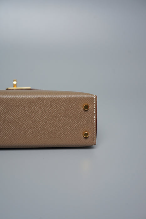 Hermes Kelly 20 in Etoupe Ghw (Brand New)