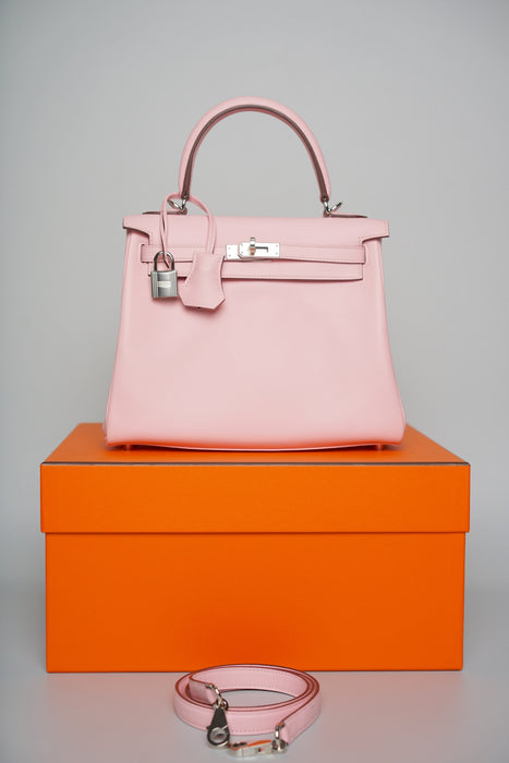 Hermes Kelly 25 in Rose Sakura Phw (Brand New)