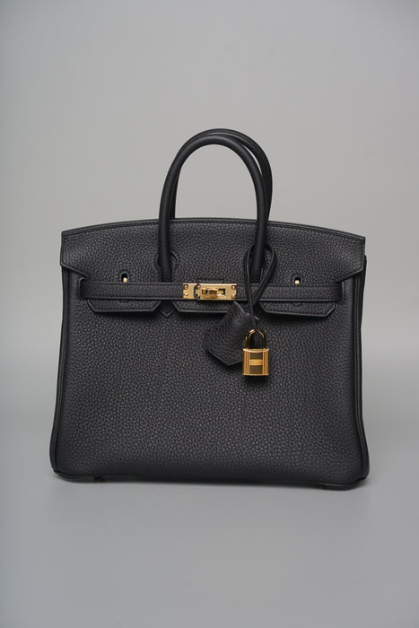 Hermes Birkin 25 in Noir Togo Ghw (Brand New)