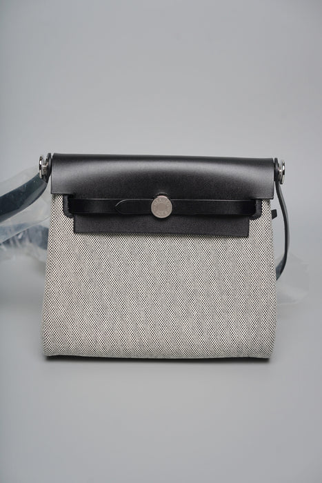 Hermes Mini HerBag in Ecru/Noir Phw (Brand New)