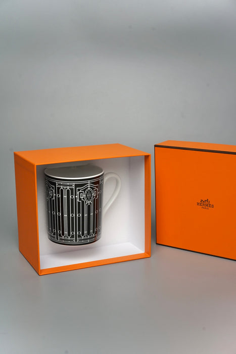 Hermes Black H Deco Mug (Brand New)