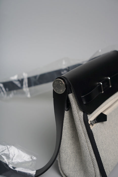 Hermes Mini HerBag in Ecru/Noir Phw (Brand New)