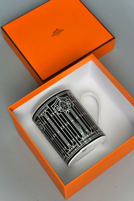 Hermes Black H Deco Mug (Brand New)