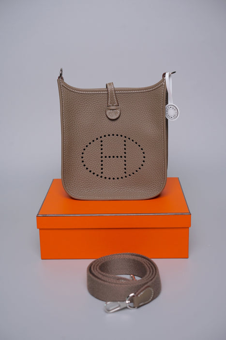 Hermes Mini Evelyne Short in Etoupe Phw (Brand New)