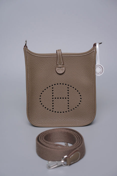 Hermes Mini Evelyne Short in Etoupe Phw (Brand New)