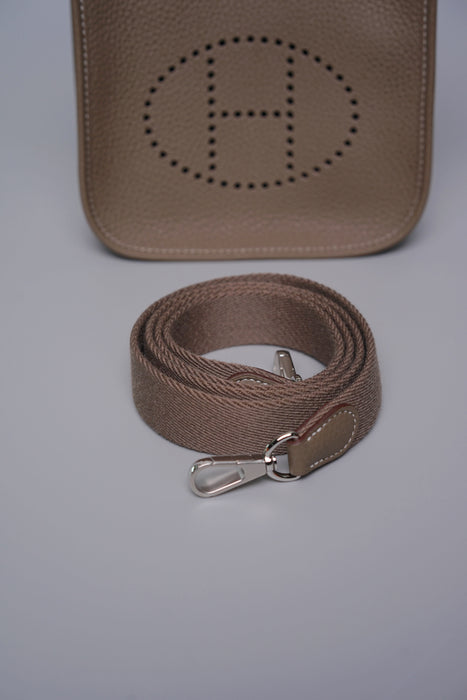 Hermes Mini Evelyne Short in Etoupe Phw (Brand New)