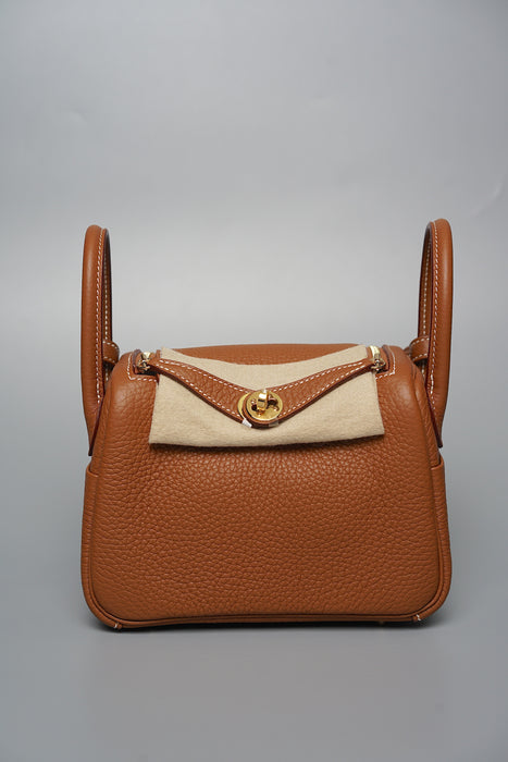 Hermes Mini Lindy in Gold Ghw (Brand New)