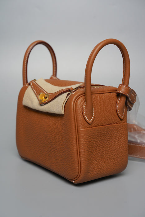 Hermes Mini Lindy in Gold Ghw (Brand New)