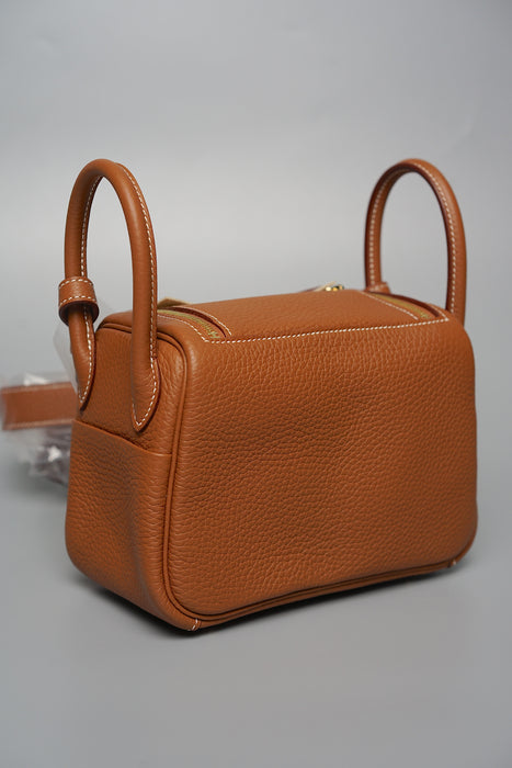 Hermes Mini Lindy in Gold Ghw (Brand New)