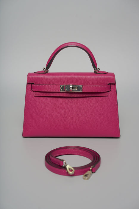 Hermes Kelly 20 in Rose Pourpre Epsom Phw