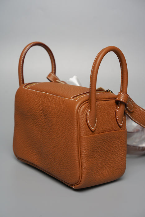 Hermes Mini Lindy in Gold Ghw (Brand New)