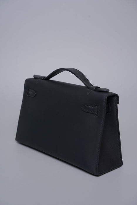Hermes Kelly Pochette in Noir Ghw (Brand New)