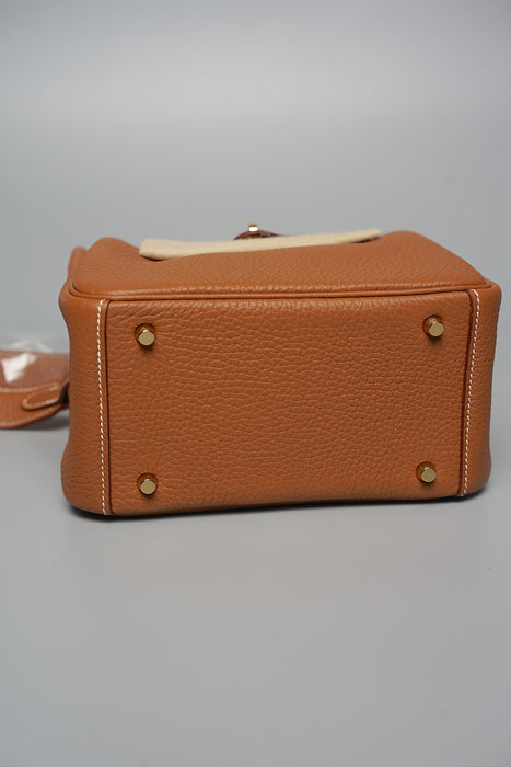 Hermes Mini Lindy in Gold Ghw (Brand New)