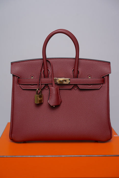 Hermes Birkin 25 in Rouge H Togo Ghw (Brand New)