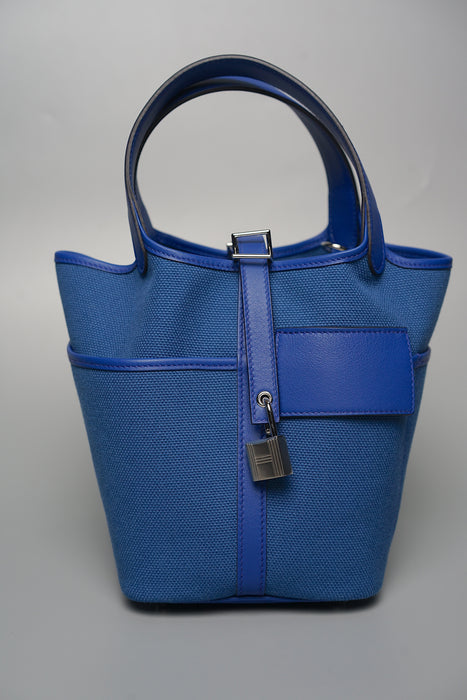 Hermes Cargo Picotin 18 in Blue Egee / Blue Royal Phw (Brand New)