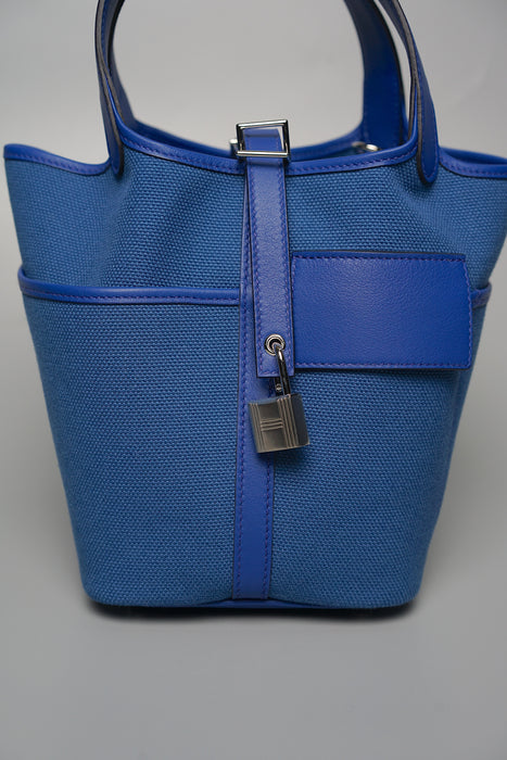 Hermes Cargo Picotin 18 in Blue Egee / Blue Royal Phw (Brand New)