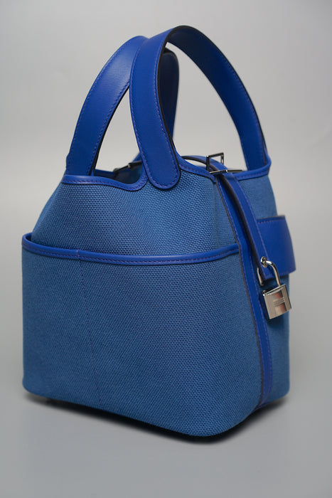 Hermes Cargo Picotin 18 in Blue Egee / Blue Royal Phw (Brand New)