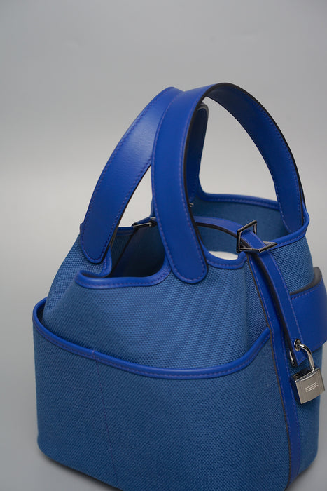 Hermes Cargo Picotin 18 in Blue Egee / Blue Royal Phw (Brand New)