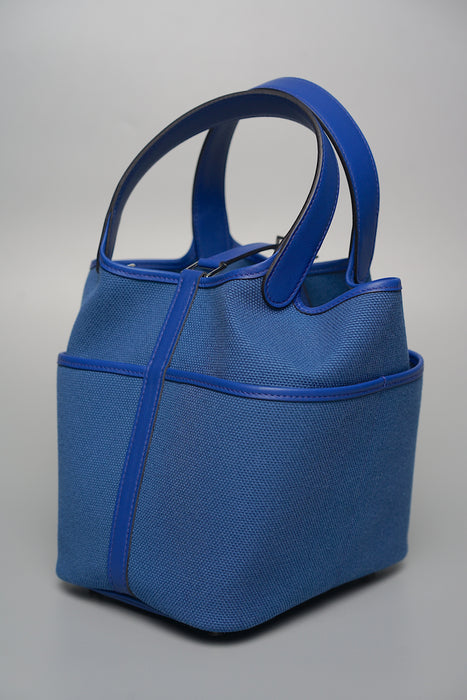 Hermes Cargo Picotin 18 in Blue Egee / Blue Royal Phw (Brand New)