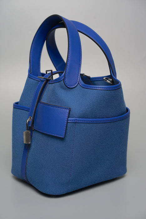 Hermes Cargo Picotin 18 in Blue Egee / Blue Royal Phw (Brand New)