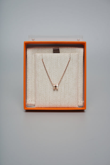 Hermes Mini Pop H Pendant in Blanc Rghw (Brand New)