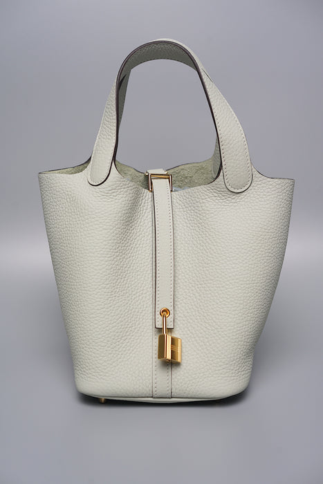 Hermès Gris Neve Picotin Lock 18 Gold Hardware, 2023 Available For