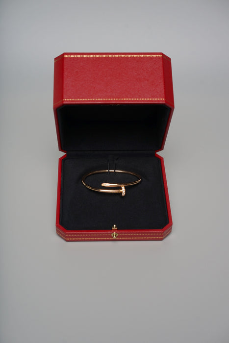 Cartier Juste un Clou bracelet, classic model, diamonds in Rose Gold Size 17