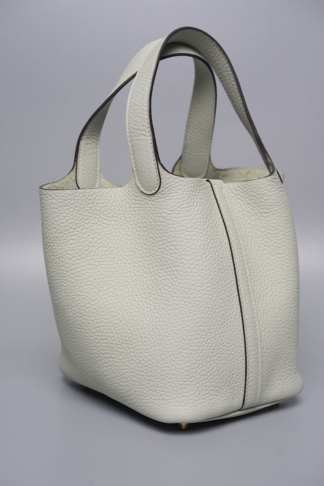 Hermes Picotin 18 in Gris Neve Ghw (Brand New)