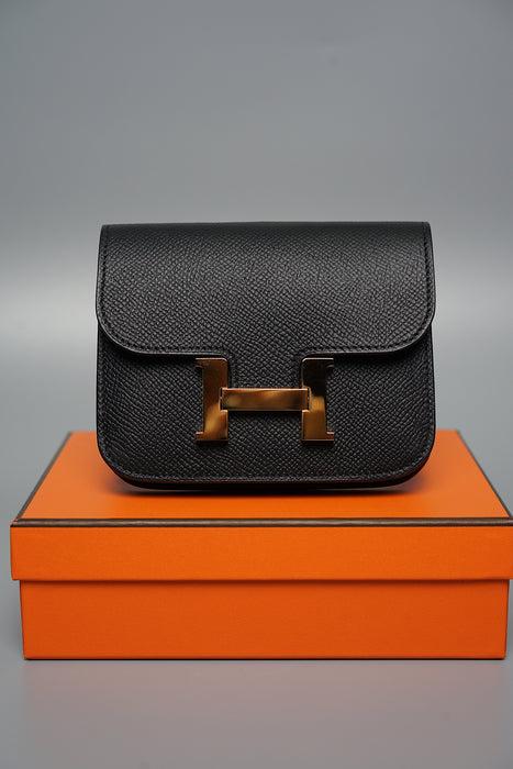 Hermes Constance Slim in Black Ghw