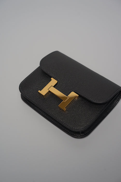 Hermes Constance Slim in Black Ghw