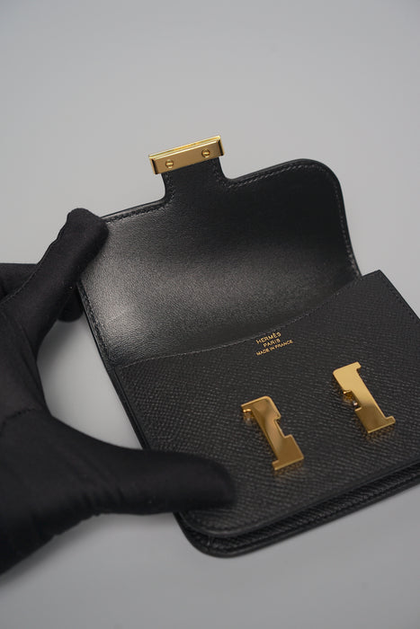 Hermes Constance Slim in Black Ghw