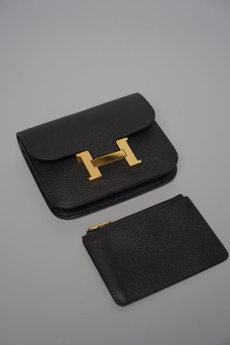 Hermes Constance Slim in Black Ghw