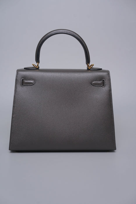 Hermes Kelly 25 in Graphite Ghw (Brand New)