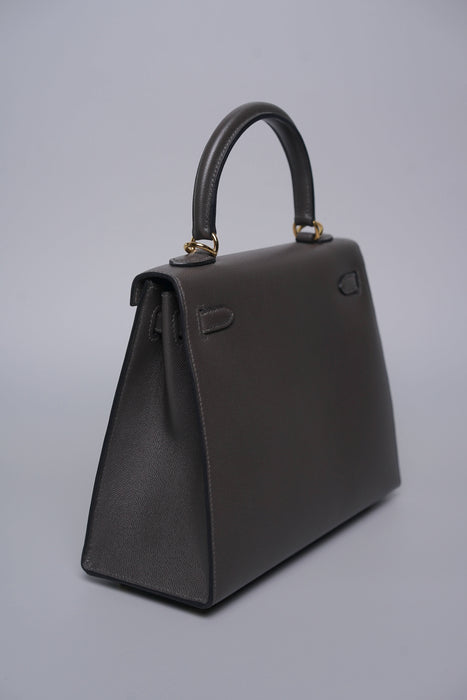 Hermes Kelly 25 in Graphite Ghw (Brand New)