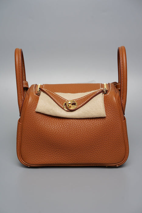 Hermes Mini Lindy in Gold Ghw (Brand New)