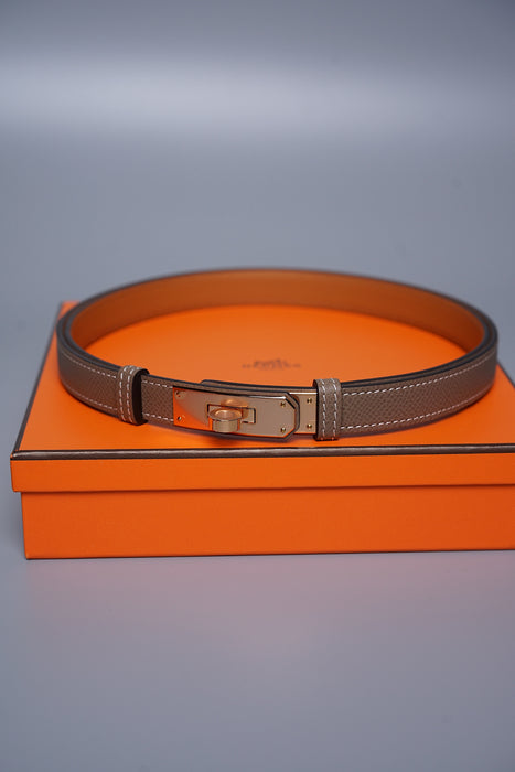 Hermes Kelly 18 Belt in Etoupe Rghw (Brand New)