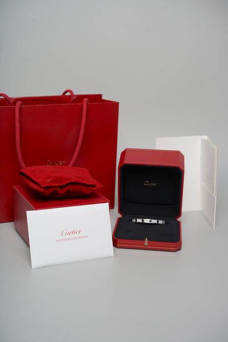 Cartier Love Bracelet, Full Paved Diamonds in White Gold Size 16 (Brand New)