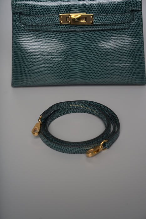 Hermes Kelly 20 in Vert Cypress Lizard Ghw (Brand New)