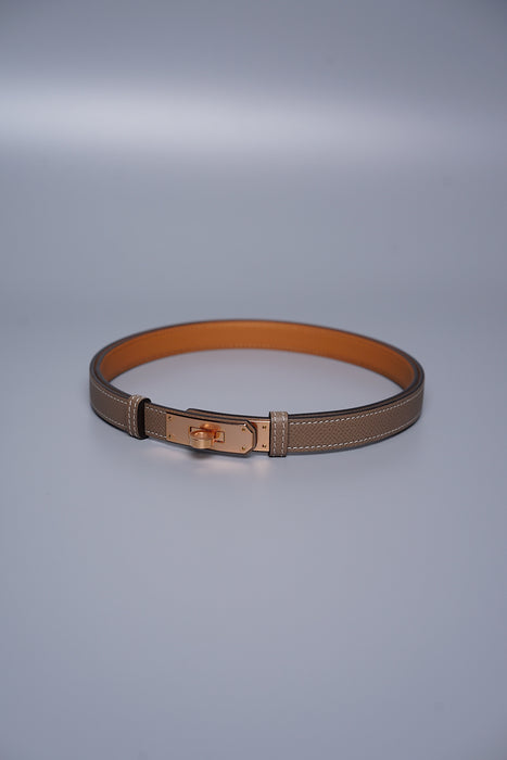 Hermes Kelly 18 Belt in Etoupe Rghw (Brand New)